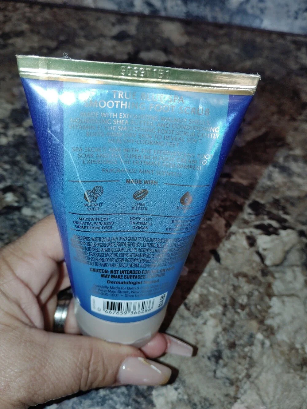 Bath & Body Works True Blue Spa Foot Smoothing Scrub - Blue & Gold New